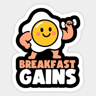 Breakfast Gains Funny Gym Fitness Food Sticker